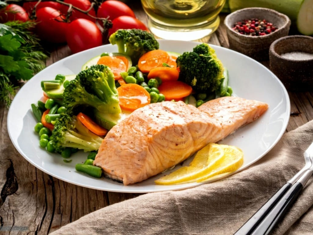 Salmon & Steamed Veggies